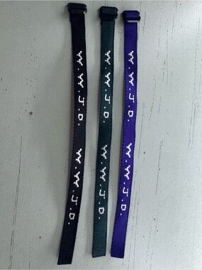 W.J.D. Woven Fabric Bracelet - Black, Green, Purple